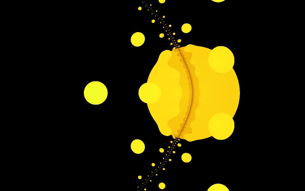 Circle Inversion fractal with concentric rings and bright radial spines around a central pole